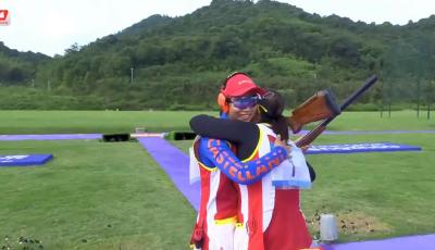 包攬金銀！張鑫秋、武翠翠分獲杭州亞運(yùn)會射擊女子多向飛碟個(gè)人冠亞軍