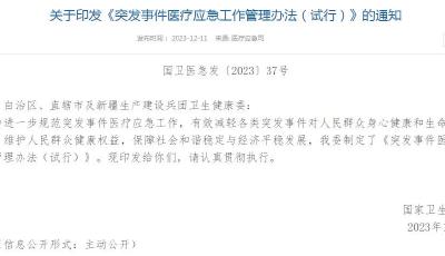 國(guó)家衛(wèi)健委：重大及以上級(jí)別突發(fā)事件兩小時(shí)內(nèi)報(bào)告