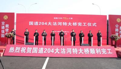 四項特色創(chuàng)新 國內最寬單體公路橋梁 國道204大沽河特大橋工程完工