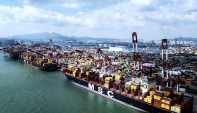 近100艘大船齊聚五大港區(qū) 山東港口青島港4000余名職工掀起生產(chǎn)熱潮