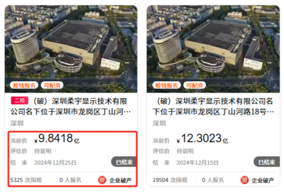 无人出价！柔宇名下资产，二拍再度流拍