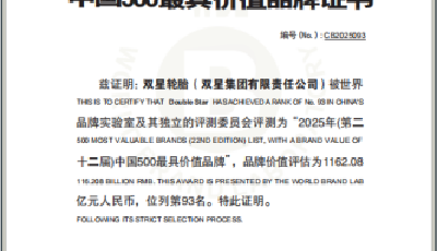 品牌價值1162億！雙星輪胎持續領跑中國輪胎品牌