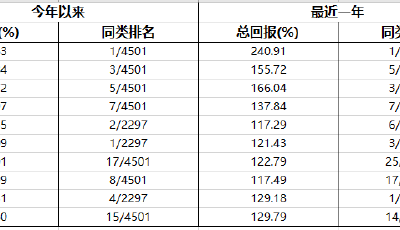 【投基有道】公募基金TOP10榜 | 大科技 高收益 
