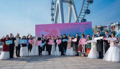 66米高空许下山海之约！青岛极地上演别样摩天轮集体婚礼