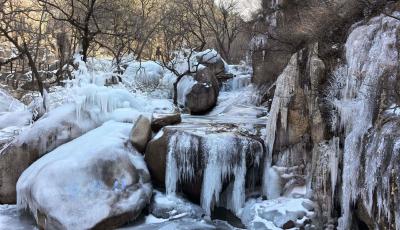 嶗山“冰瀑”進入最佳觀賞期 青島溫馨巴士639路載您直達九水游覽區