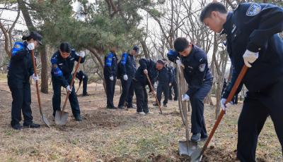 青島市公安局團委組織開展植樹志愿服務活動