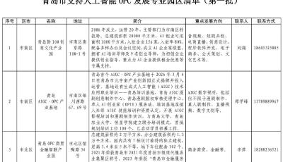 青島發布首批人工智能OPC發展專業園區清單