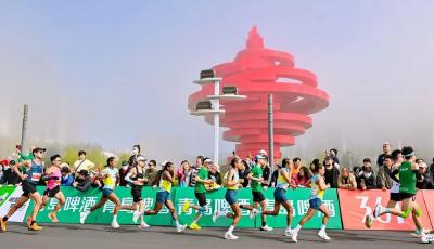 一路热爱 一马当“鲜”！青岛啤酒激情领跑2026青岛马拉松 